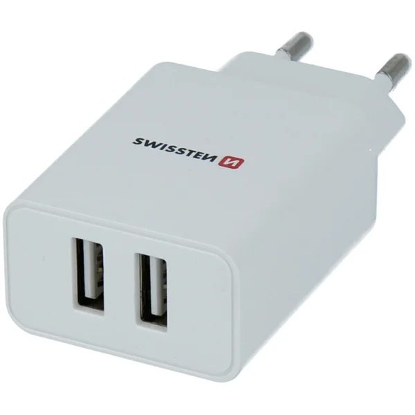 SWISSTEN sieťový adaptér 2xUSB, 2,1 A, MFi biely + kábel USB/Lightning - Nabíjačky - Obrázok I8G2200301