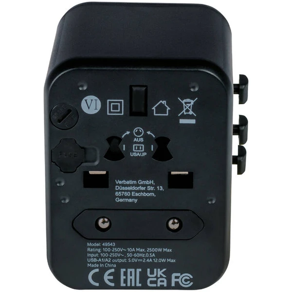 VERBATIM Universal Travel Adapter UTA-01 Cestovný adaptér - Zásuvky - Obrázok I953000O01