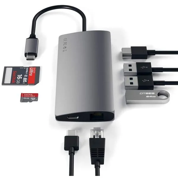 Satechi Multi-Port V2 húb vesmírne šedý - USB huby - Obrázok I9ME100301