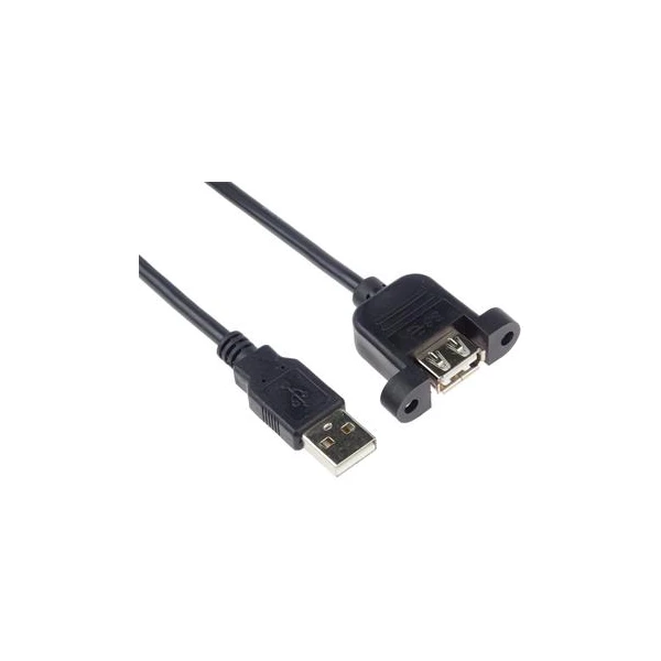 PremiumCord USB-A/USB-A predlžovací kábel s konektorom na priskrutkovanie 2m čierny - Káble a redukcie - Hlavný obrázok
