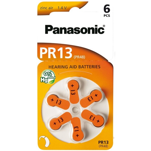Panasonic PR13 (PR48) zinkovzduchová batéria do načúvadiel (6ks)