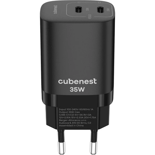 CubeNest S2D1 sieťová nabíjačka 35W čierna - Nabíjačky - Hlavný obrázok