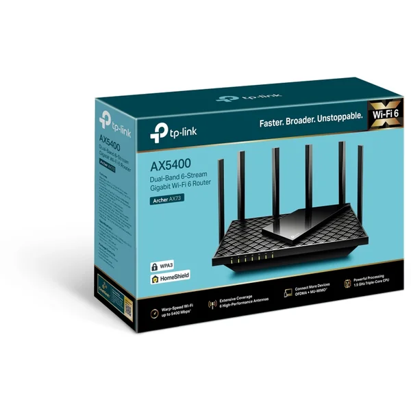 TP-Link Archer AX73 Wi-Fi 6 router čierny - Wi-Fi routery - Obrázok IABFF00101