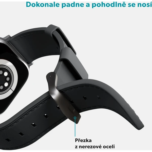 Epico Watch kožený remienok pre Apple Watch 42/44/45/46/49mm čierny - Remienky - Obrázok IAML000K01