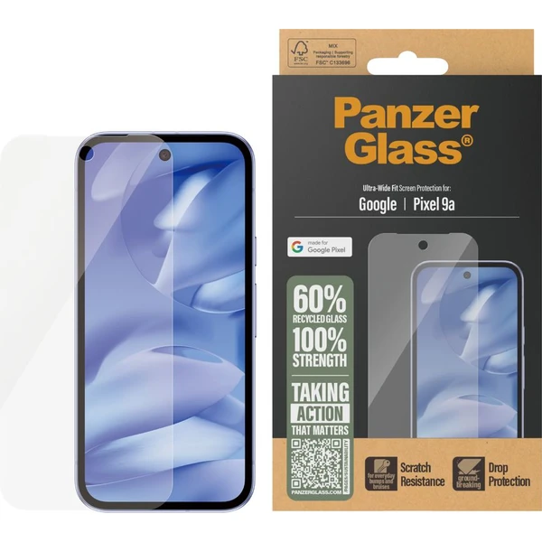 PanzerGlass Ultra-Wide Fit sklo Google Pixel 9a - Ochranné fólie a sklo - Obrázok IBFH000L01
