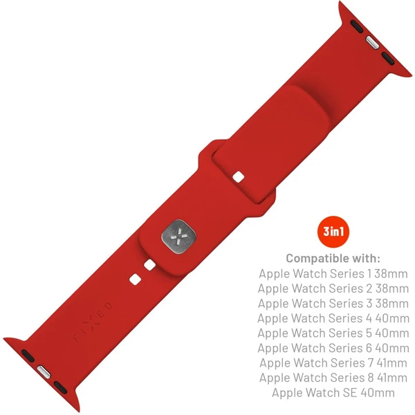 Set silikónových remienkov FIXED Silicone Sporty Strap pre Apple Watch 38/40/41mm, červený - Remienky - Obrázok IBM2000O01