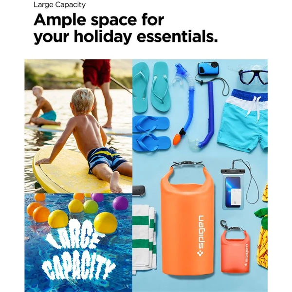Spigen Aqua Shield WaterProof Dry Bag 20L + 2L A630 oranžový - Puzdra - Obrázok IBN5000701