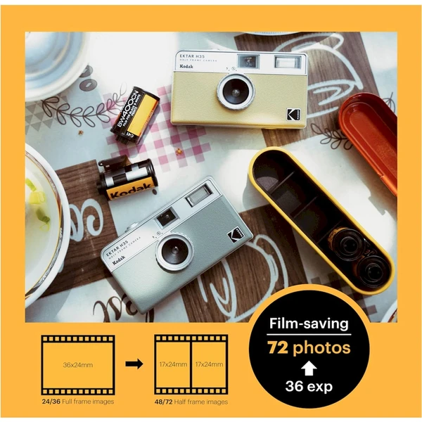 Kodak EKTAR H35 Half Frame fotoaparát čierny - Fotoaparáty - Obrázok IBO0000L01