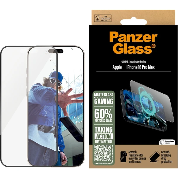 PanzerGlass® Gaming sklo pre hráčov Apple iPhone 16 Pro Max - Ochranné fólie a sklo - Obrázok ID08000P01