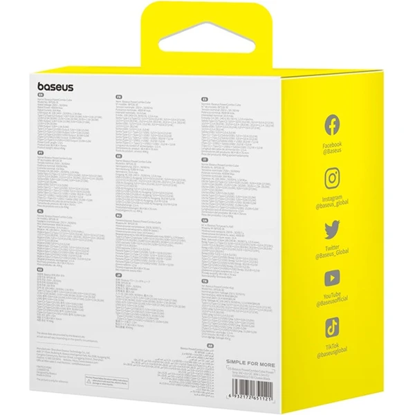 Predlžovací kábel Baseus PowerCombo Cube 3x zásuvka + 2x USB + 2x USB-C 30W 1.5m čierny - Nabíjačky - Obrázok IDGE000L01