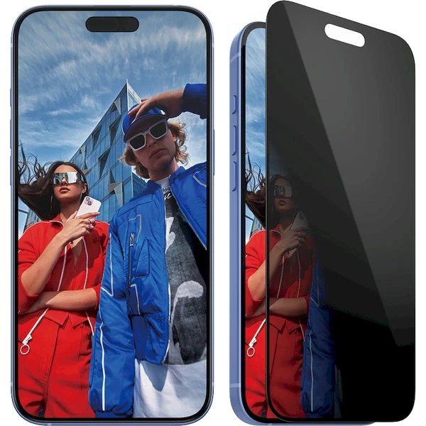 PanzerGlass® Privacy Apple iPhone 16 Plus/15 Plus s inštalačným rámčekom - Ochranné fólie a sklo - Hlavný obrázok
