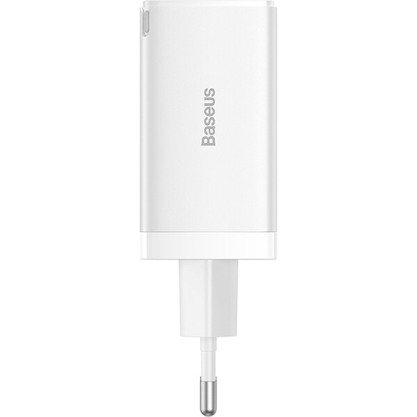 Baseus GaN5 Pre rýchlonabíjačka 65W 2x USB-C, 1x USB biela