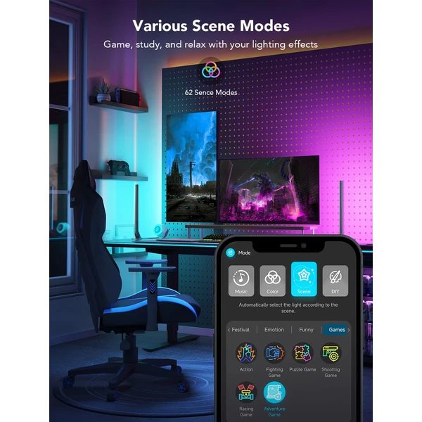 Govee Smart Gaming WiFi LED Panely + Smart Dual ovládač biely - Inteligentné osvetlenie - Obrázok IFQK000K01