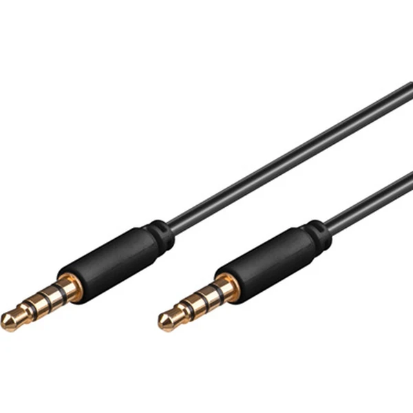 PremiumCord 3,5mm/3,5mm kábel pozlátené konektory 1,5m čierny - Káble a redukcie - Hlavný obrázok