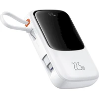 Baseus Powerbanka Qpow Pro+ 10000mAh 22,5W so zaťahovacím káblom USB-C biela - Powerbanky