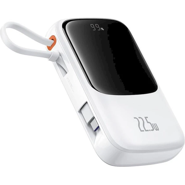 Baseus Powerbanka Qpow Pro+ 10000mAh 22,5W so zaťahovacím káblom USB-C biela - Powerbanky - Hlavný obrázok