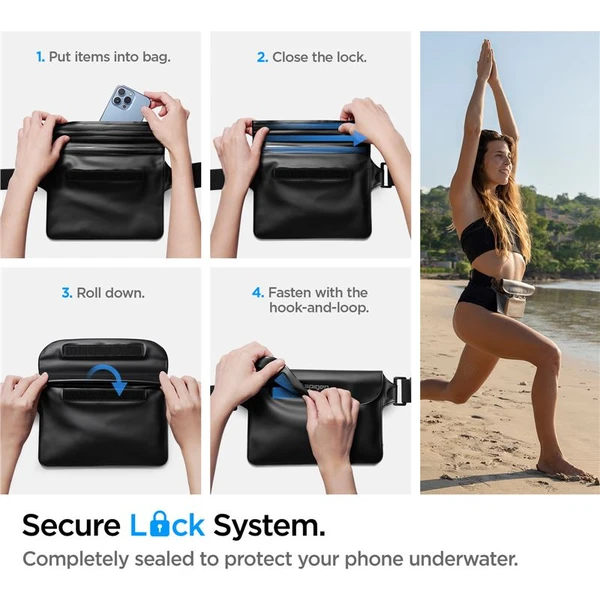Spigen Aqua Shield WaterProof Waist Bag A620 1 Pack čierny - Puzdra - Obrázok IHA4000601