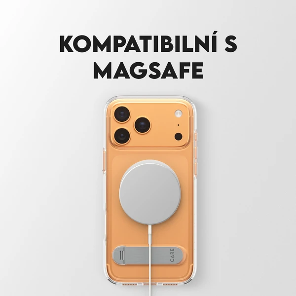 PanzerGlass® CARE Kickstand kryt s MagSafe Apple iPhone 17 Pro Max strieborný/biely - Puzdra - Obrázok IJDH000K01