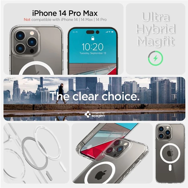 Spigen Ultra Hybrid Mag kryt iPhone 14 Pro Max biely - Puzdra - Obrázok IK1H300401