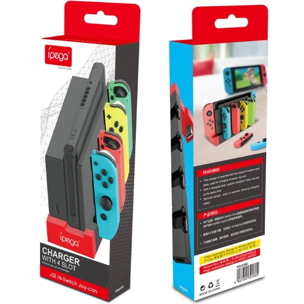 iPega 9186 nabíjacia stanica pre Nintendo Switch a Joy-con biela/čierna - Nabíjačky - Obrázok IK81000701