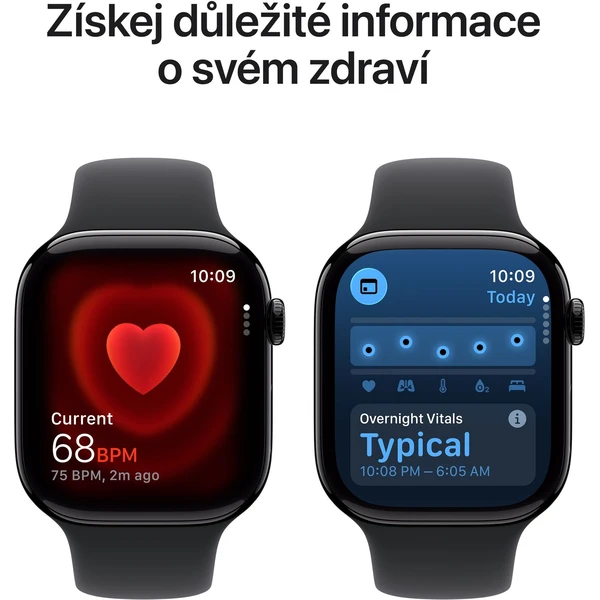 Apple Watch Series 11 (42mm) Klavírno čierny hliník s čiernym športovým remienkom M/L - Inteligentné hodinky - Obrázok INNH000K01