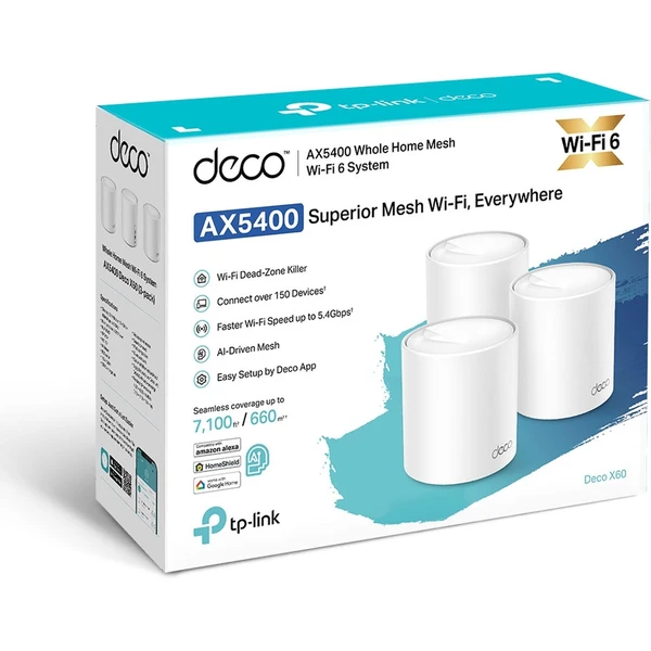 TP-Link Deco X60 mesh systém 3ks biely - Mesh systémy - Obrázok INZ7000L01