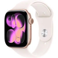Apple Watch Series 11 (42mm) Ružovo zlatý hliník so svetlo rumeným športovým remienkom S/M - Inteligentné hodinky
