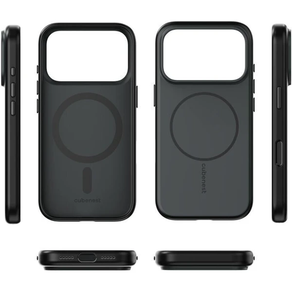 Cubenest Matte MagSafe kryt iPhone 17 Pro čierny - Puzdra - Obrázok IPBK000K01