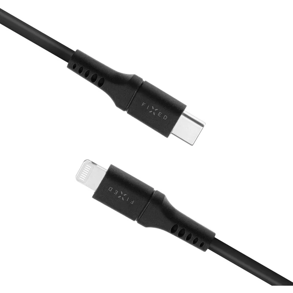 FIXED Liquid silikónový USB-C/Lightning napájací kábel 60W 0,5m čierny - Káble a redukcie - Obrázok IPS1000601