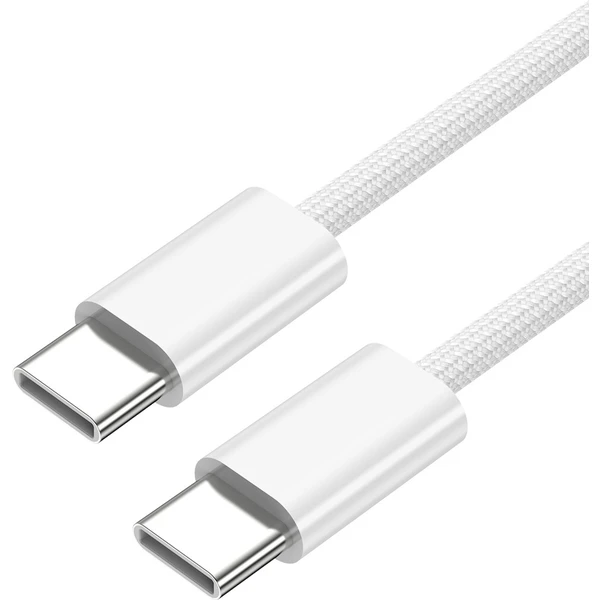 Cubenest opletený napájací kábel USB-C/USB-C 60W 1m biely 2ks - Káble a redukcie - Obrázok IRD5000O01