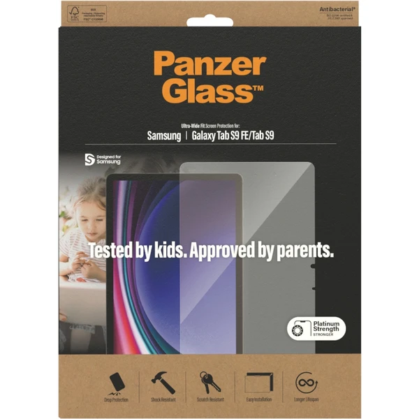 PanzerGlass Ultra-Wide Fit ochranné sklo Samsung Galaxy Tab S9/S9 FE - Ochranné fólie a sklo - Obrázok IS51000P01