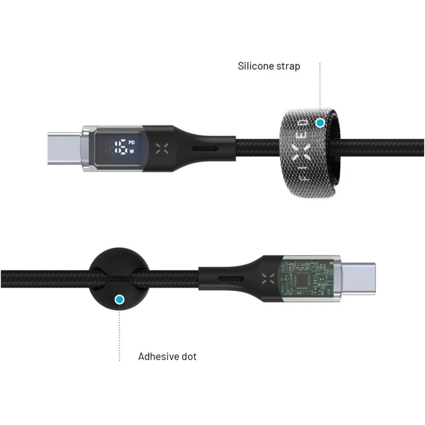 FIXED USB-C/USB-C napájací kábel 100W 2m čierny - Káble a redukcie - Obrázok ISM5000J01