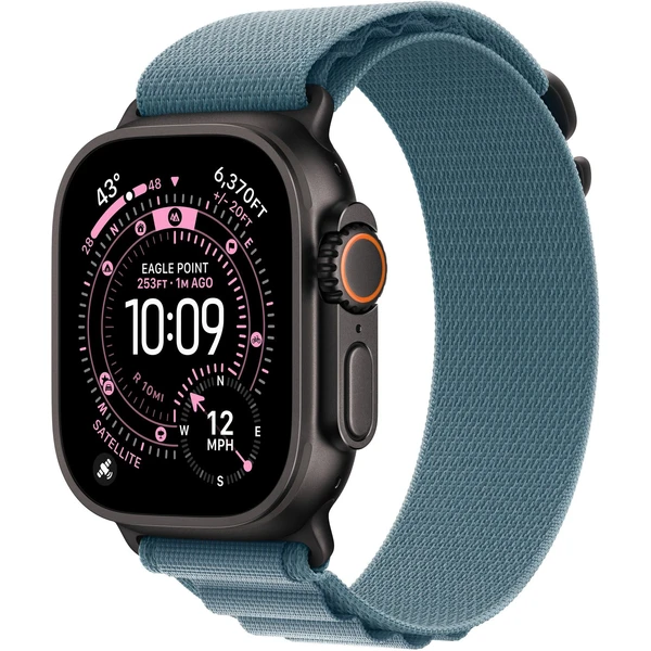 Apple Watch 49/46/45/44mm svetlo modrý Alpský ťah stredný čierny titán - Remienky - Hlavný obrázok