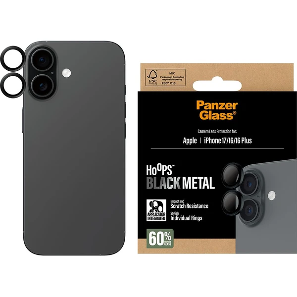 PanzerGlass® Hoops skla Apple iPhone 17/16/16 Plus čierne - Ochranné fólie a sklo - Obrázok IXEH000K01