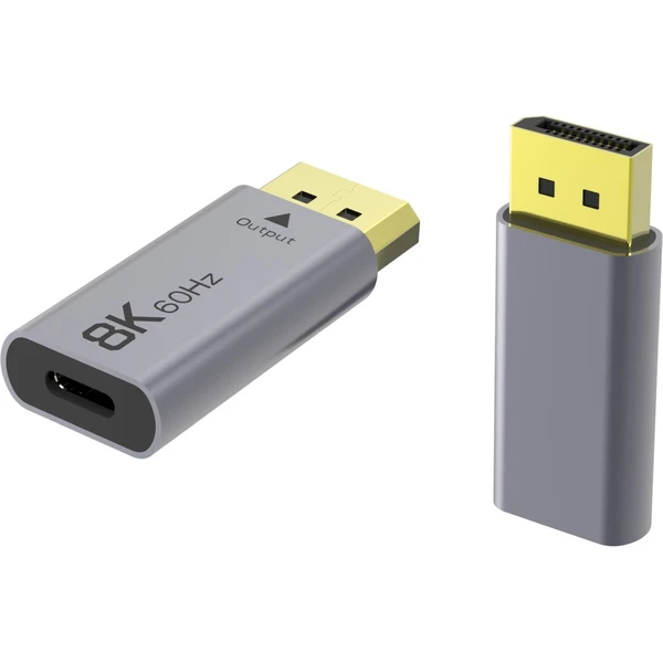 PremiumCord USB-C/DisplayPort 1.4 redukcia 8K strieborná - Káble a redukcie - Hlavný obrázok