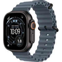 Apple Watch 49/46/45/44mm oceľovo modrý Oceánsky remienok čierny titán - Remienky