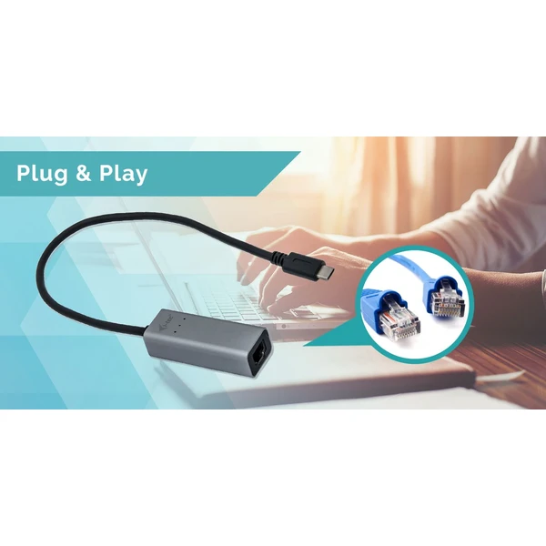 i-tec USB-C Metal Gigabit Ethernet adaptér - Sieťové karty - Obrázok J1HA000501