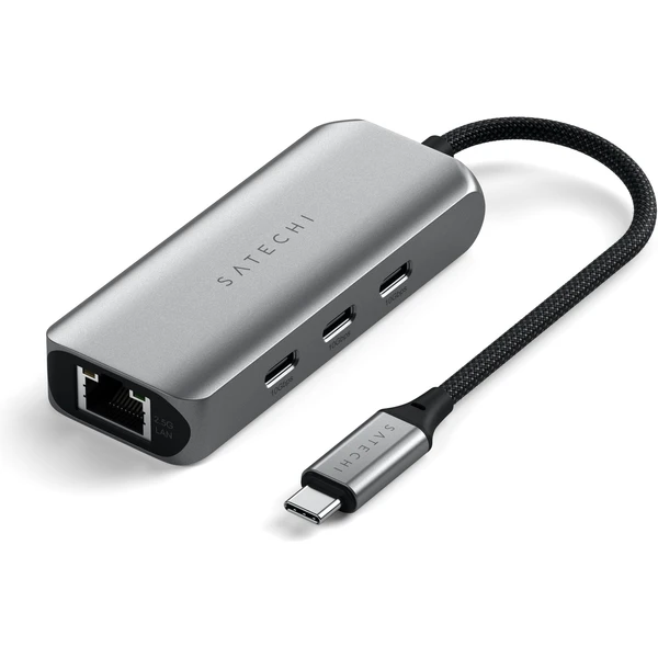 Satechi 4v1 USB-C húb s 2,5 gigabitovým Ethernetom vesmírne šedý - USB huby - Obrázok J1OC000J01