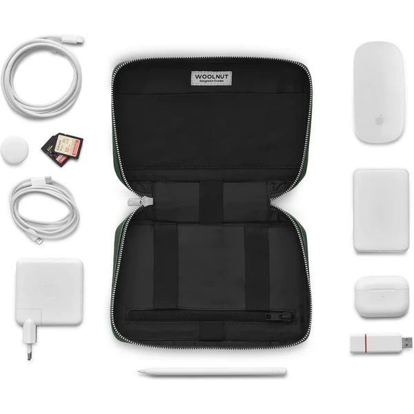 Woolnut kožený Tech Organizér tmavo zelený - Organizéry - Obrázok J1Q4000701