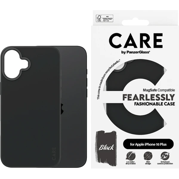 PanzerGlass® CARE kryt Apple iPhone 16 Plus MagSafe Fearlessly čierny - Puzdra - Obrázok J208000P01