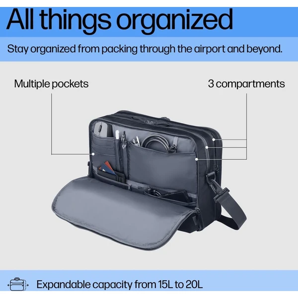 HP Travel Plus 15l batoh na notebook 14" čierno-modrý - Batohy - Obrázok J20G000K01