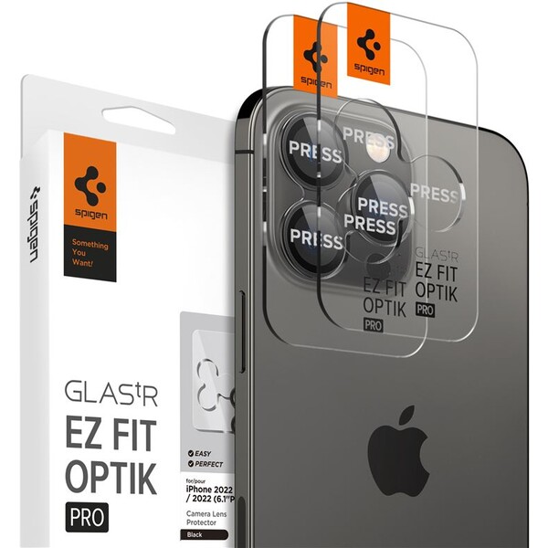 E-shop Spigen Glass TR EZ Fit Optik Pro skla iPhone 17-14 Pro/17-14 Pro Max čierna (2 ks)