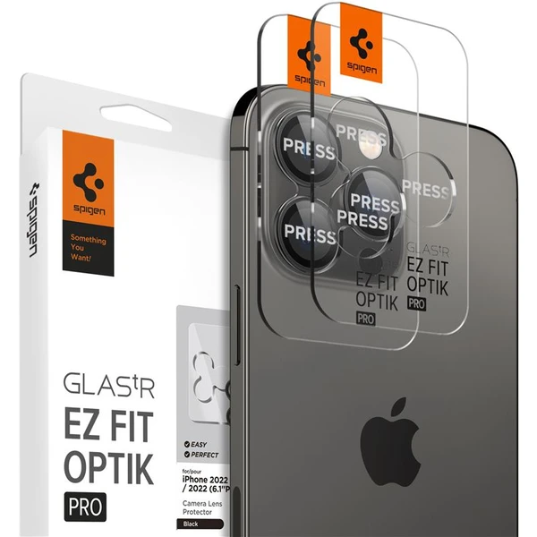 Spigen Glass TR EZ Fit Optik Pro skla iPhone 17-14 Pro/17-14 Pro Max čierna (2 ks) - Ochranné fólie a sklo - Hlavný obrázok
