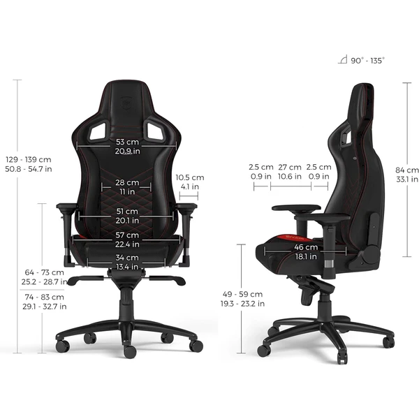 noblechairs EPIC herné stoličky čiernočervené - Stoličky - Obrázok J28A000P01