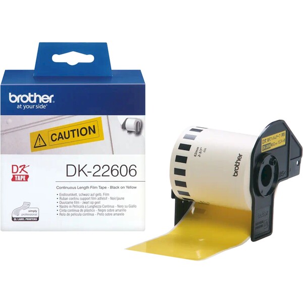 E-shop Brother DK-22606 rolka čierna na žltej 62 mm