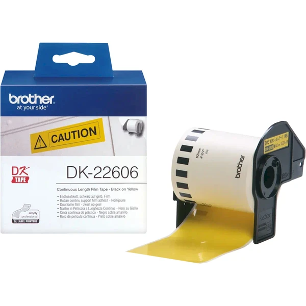 Brother DK-22606 rolka čierna na žltej 62 mm - Pásky pre štítkovače - Hlavný obrázok
