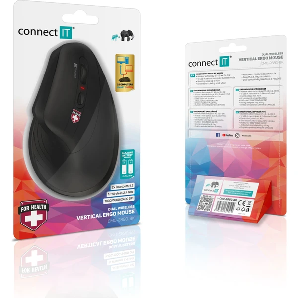 CONNECT IT FOR HEALTH Verti TriMode ergonomická vertikálna myš - Myši - Obrázok J2N0000P01
