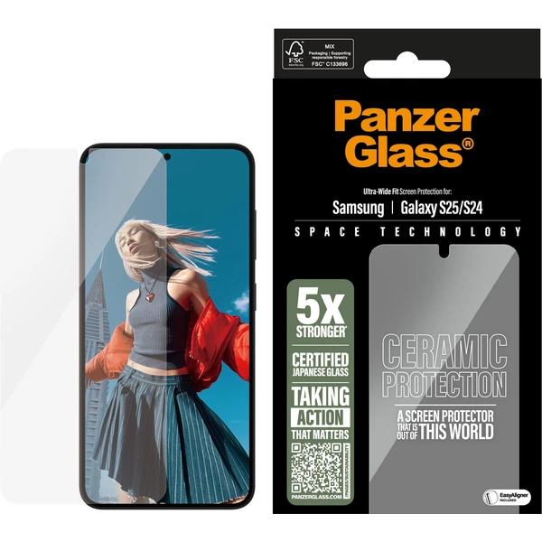 PanzerGlass® Ceramic sklo Samsung Galaxy S25/S24 s inštalačným rámčekom - Ochranné fólie a sklo - Obrázok J2OB000P01