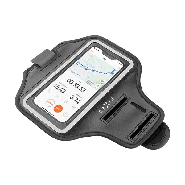 FIXED Armband športové puzdro na ruku pre smartfóny až 6.7" čierne - Puzdra - Obrázok J36E300401