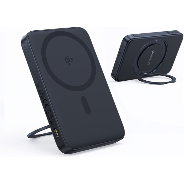 Baseus PicoGo Qi2 s otočným stojanom a bezdrôtovým nabíjaním powerbanka 5000mAh 20W USB-C čierna